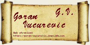 Goran Vučurević vizit kartica